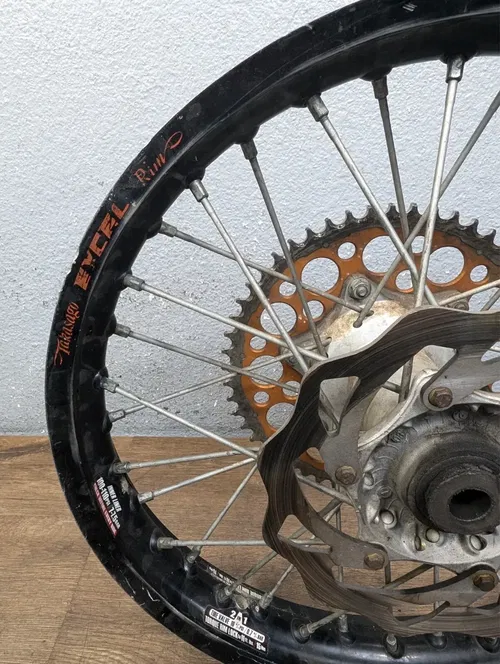 2009 KTM 450 XC-W OEM Rear Wheel w/ Sprocket and Rotor 18x2.15 - 7801000104430