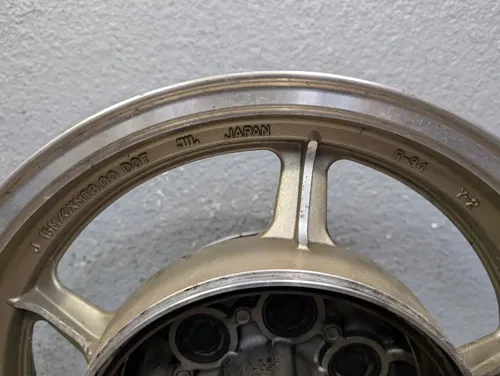 1995 YAMAHA VIRAGO 750 XV750 OEM LIGHT GOLD REAR WHEEL RIM - 42H-25338-01-P1