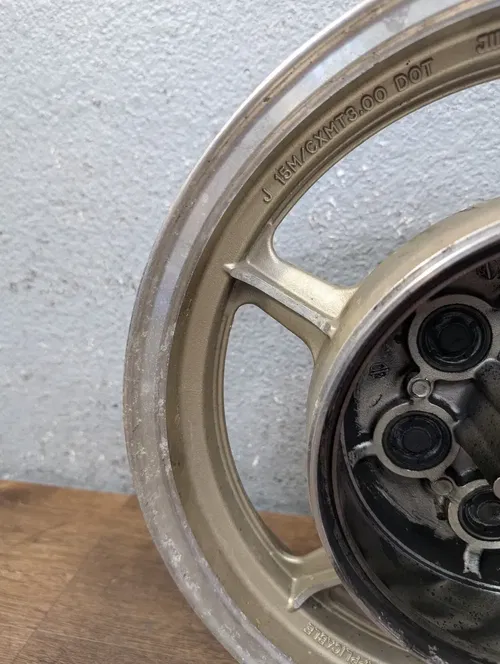 1995 YAMAHA VIRAGO 750 XV750 OEM LIGHT GOLD REAR WHEEL RIM - 42H-25338-01-P1
