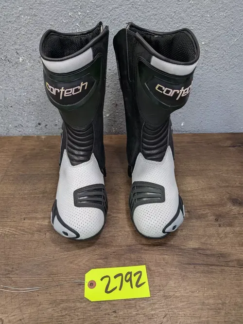 CORTECH MOTORCYCLE BOOT SIZE 49/US 15 PAIR BLACK WHITE