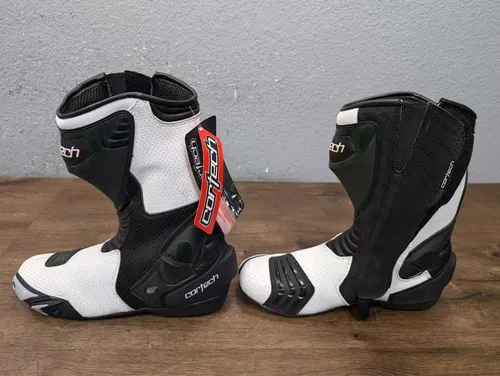 CORTECH MOTORCYCLE BOOT SIZE 49/US 15 PAIR BLACK WHITE