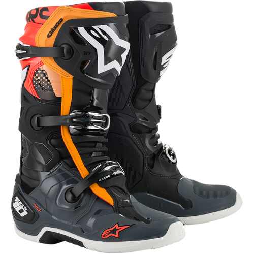 Alpinestars Tech 10 Boots Black/gray/orange Size 12