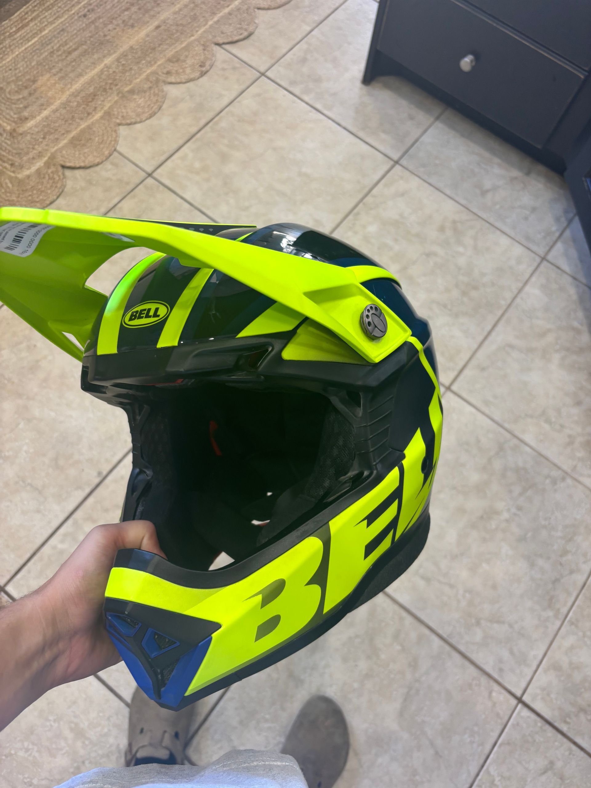 Bell Moto 10 Spherical Sliced Retina Blue, Size Large