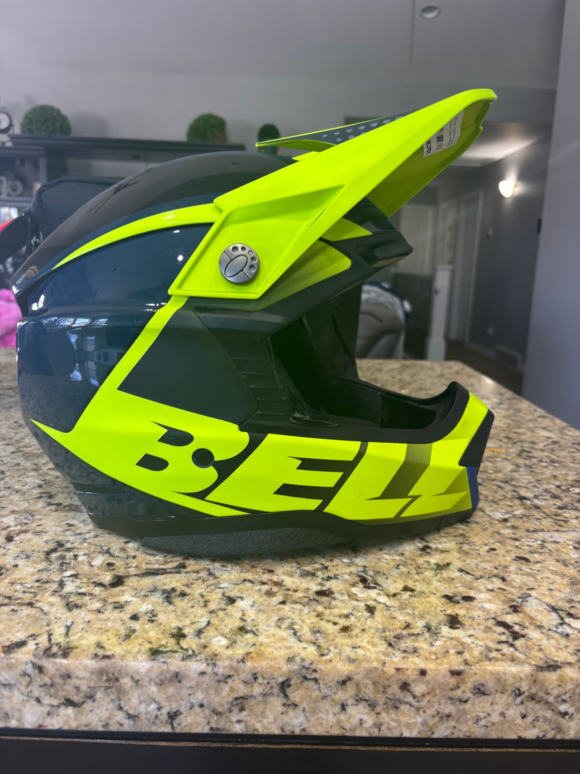 Bell Moto 10 Spherical Sliced Retina Blue, Size Large