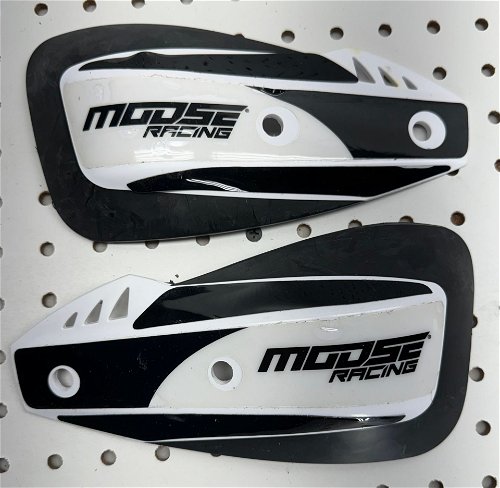 USED Moose Racing Replacement Podium Handguard Shields White/Black