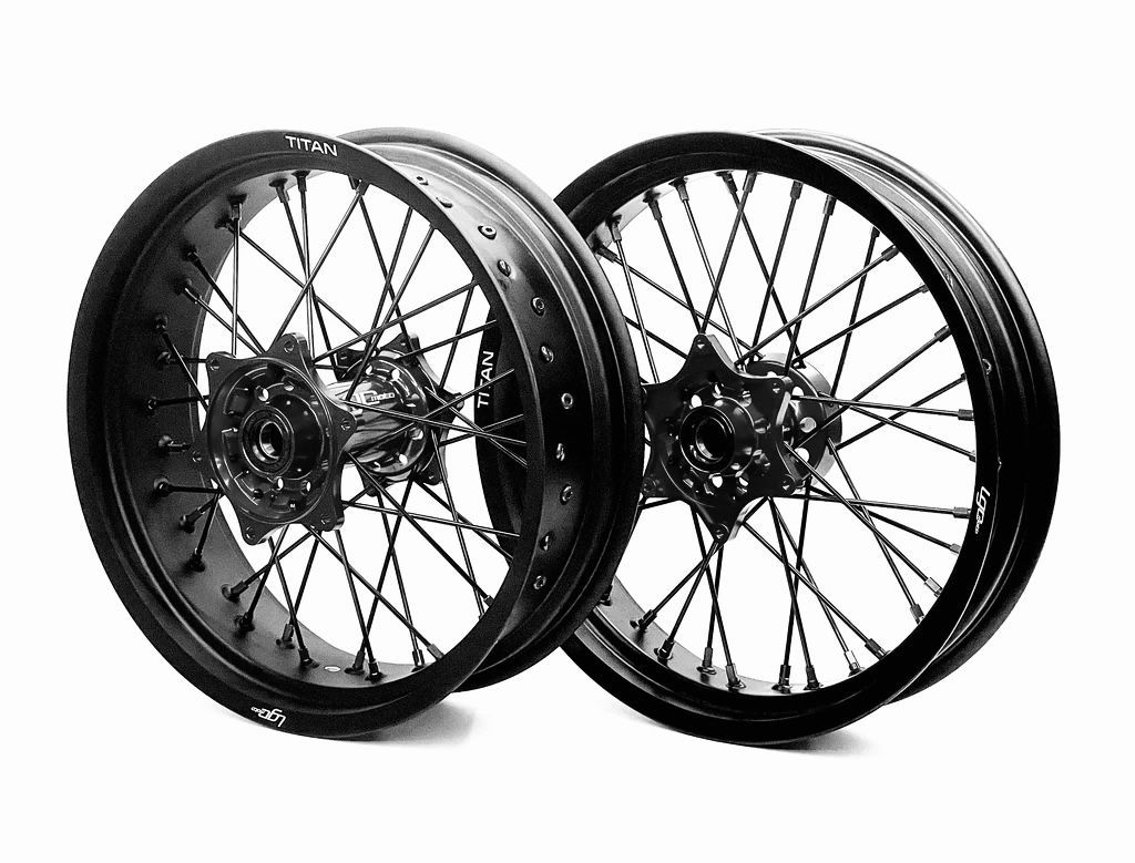 LGC Supermoto TITAN wheelset - KTM/GASGAS/HUSQ Stark - Black