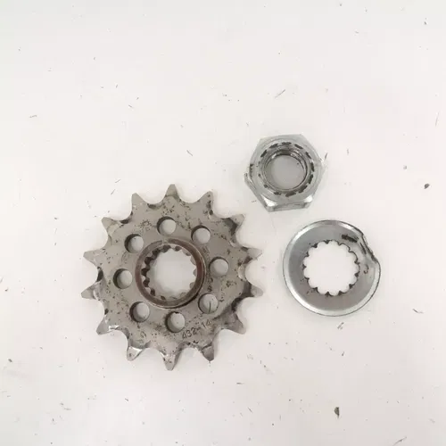 Suzuki DRZ400S - 14 Tooth Front Sprocket w/ Washer and Nut - 2006 DRZ 400 OEM