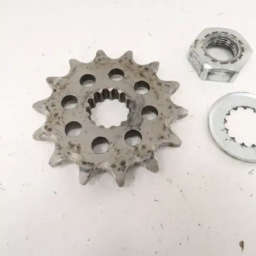 Suzuki DRZ400S - 14 Tooth Front Sprocket w/ Washer and Nut - 2006 DRZ 400 OEM