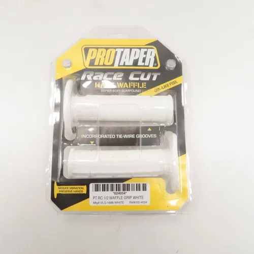 Protaper PT RC 1/2 Waffle Grip White VLG-1686-WHITE NEW Pro Taper Race Cut