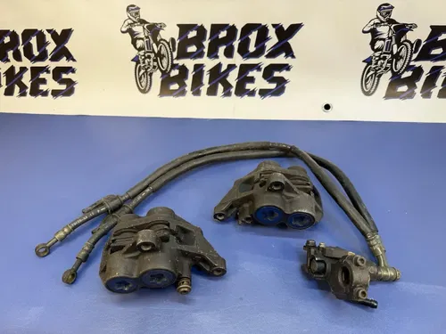 1999 Yamaha YZF-R1 Left Right Front Brake Calipers Caliper Set Hose Hoses