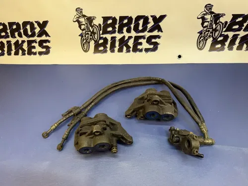 1999 Yamaha YZF-R1 Left Right Front Brake Calipers Caliper Set Hose Hoses