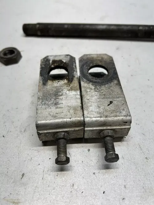 1988 88 Yamaha YZ250 yz 250 LOT Rear Back Axle Bolt Nut Chain Adjuster Blocks