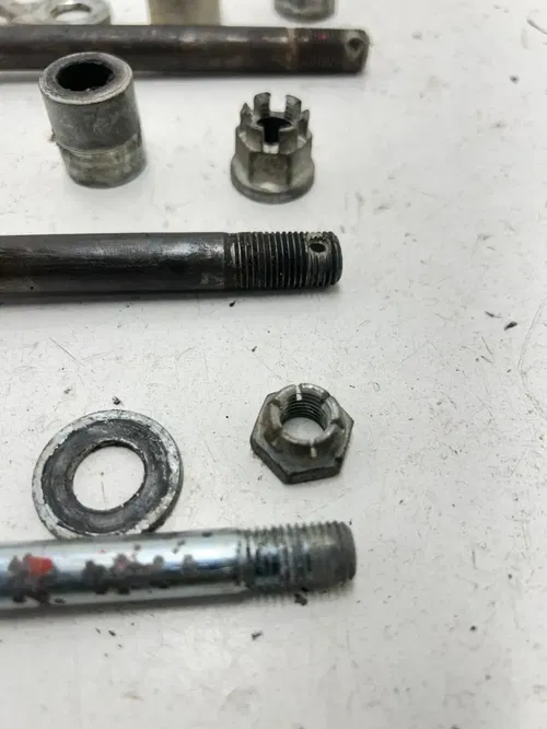 81 1981 Honda XR80 Xr 80 OEM LOT Axles Swing Arm Front Rear Pivot Bolt READ DESC