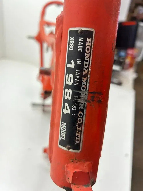 84 1984 Honda XR80 Xr 80 OEM Red Main Frame Body Assembly Chassis BOS!