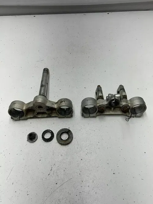 91 1991 KTM 300 SX MXC DXC OEM Triple Clamp Tree Upper Lower Clamps Post Bar