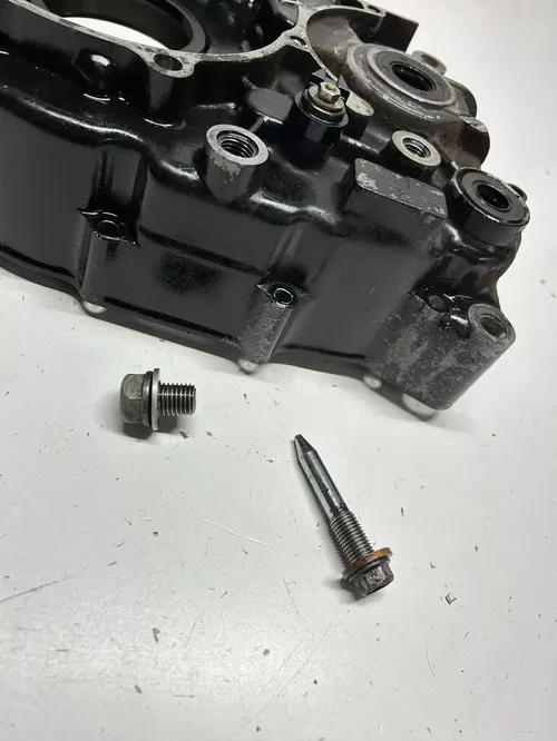 1984 84 Honda XL250R Xl 250 r OEM GOOD! Left Case Crankcase Engine Motor Plug