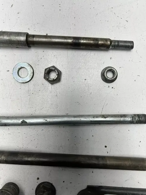 1979 79 Honda XR500 Xr 500 OEM LOT Front Rear Axle Shaft Spacer Swing arm Nut
