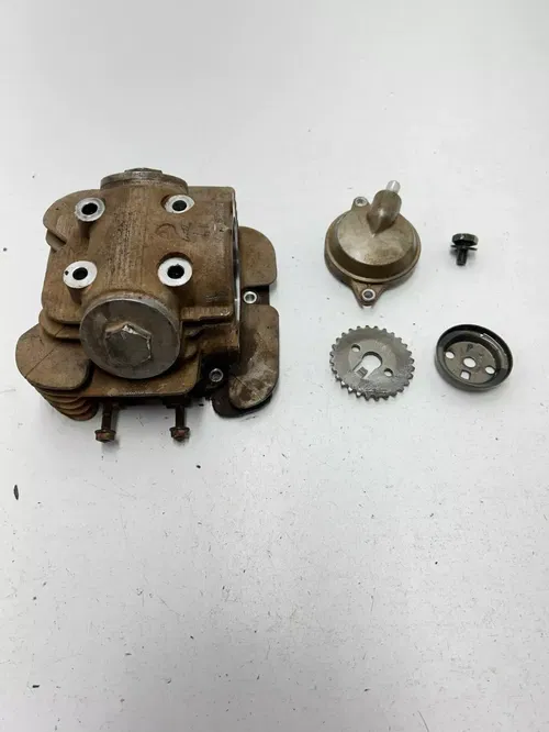 02 2002 Yamaha Breeze 125 YFA OEM Cylinder Head Cap Cam Bucket READ DESCRIPTION