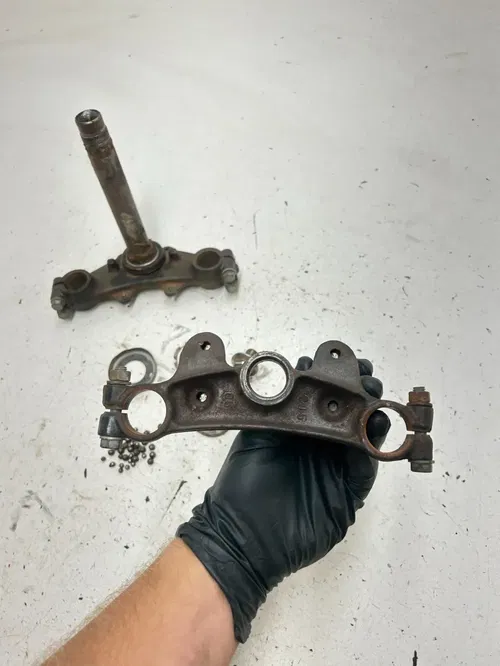 78 1978 Yamaha YZ80E Yz 80 E OEM Triple Clamps Upper Lower Tree Clamp Nut