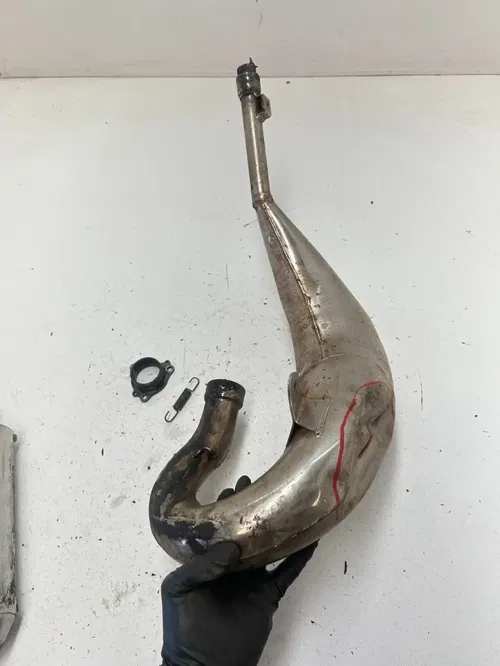 96 1996 Honda CR125R Cr 125 r OEM TIGHT Exhaust Header Muffler Silencer READ DES