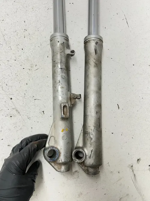 84 1984 Yamaha Tri Moto 225 DX YTM225DXL OEM Front Fork Forks Suspension Shock