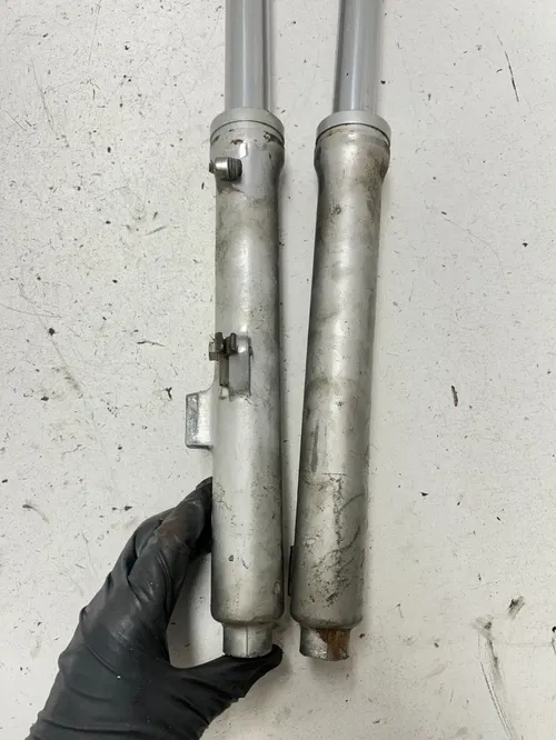84 1984 Yamaha Tri Moto 225 DX YTM225DXL OEM Front Fork Forks Suspension Shock
