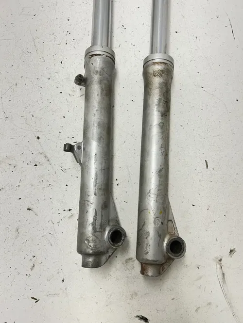 84 1984 Yamaha Tri Moto 225 DX YTM225DXL OEM Front Fork Forks Suspension Shock