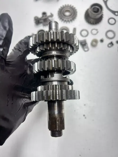 1977 77 Yamaha IT250 it 250 D OEM Trans Transmission Gear Shaft Fork Drum Fork