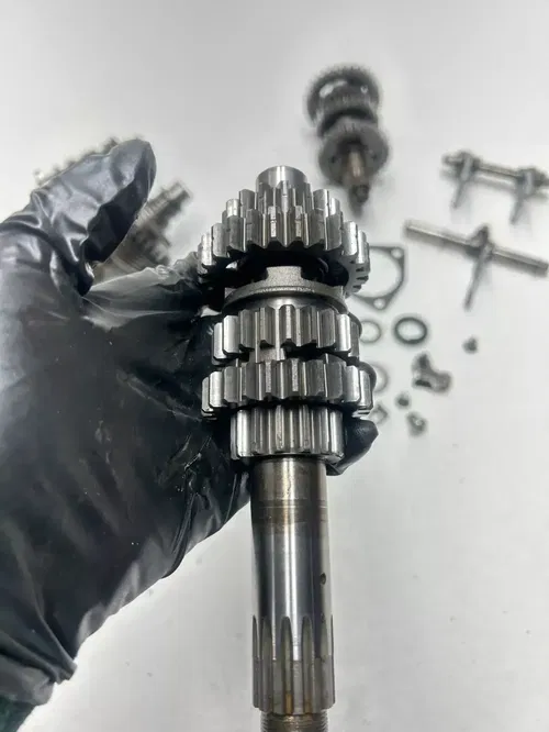 1977 77 Yamaha IT250 it 250 D OEM Trans Transmission Gear Shaft Fork Drum Fork