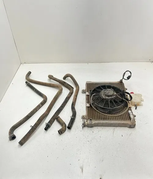 02 2002 Polaris Ranger 500 4x4 OEM GOOD Radiator Rad Fan Assembly Hoses Tank