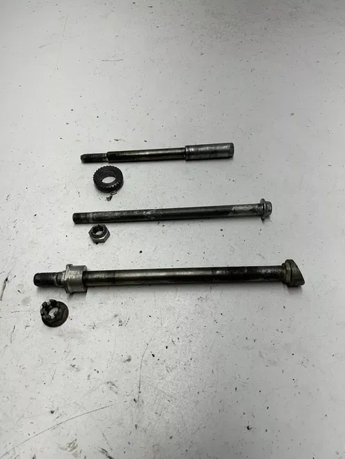 1980 80 Honda XL500S Xl 500 OEM LOT Front Rear Back Axle Shaft Bolt Swingarm Nut