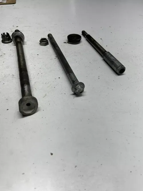 1980 80 Honda XL500S Xl 500 OEM LOT Front Rear Back Axle Shaft Bolt Swingarm Nut