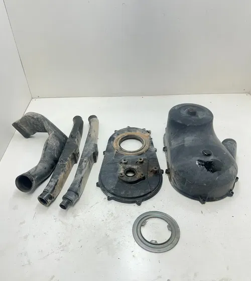 02 2002 Polaris Ranger 500 4x4 OEM GOOD! Clutch Cover Guard Shield Intake Tubes