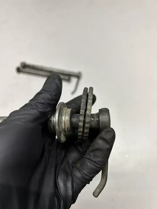 1979 79 YAMAHA IT 175 It175 OEM Front Rear Back Axle Shaft Swingarm Spacer Adjus