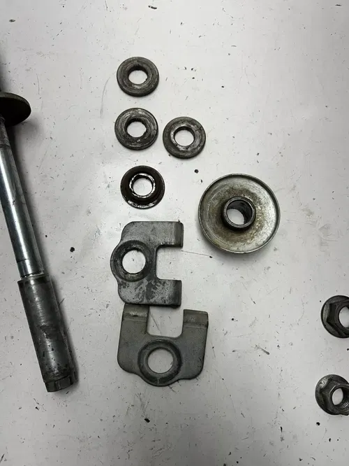 1984 84 Kawasaki KX500 Kx 500 OEM LOT Front Rear Axle Shaft Spacer Swing Arm Nut