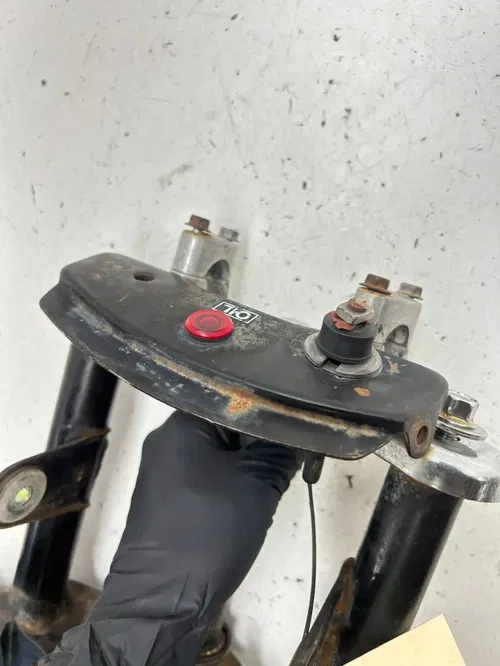 83 1983 Yamaha Tri Moto 175 YT175K OEM GOOD! Triple Clamps Tree Steering Post