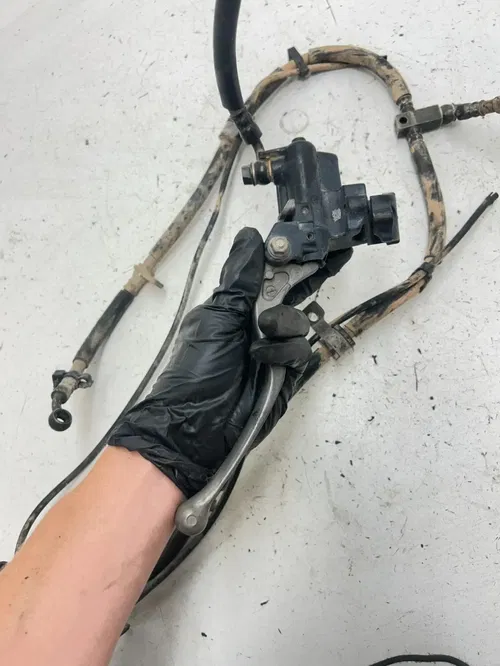 03 2003 Honda Foreman 450 TRX450FM OEM Front Brake Master Cylinder Lever Line