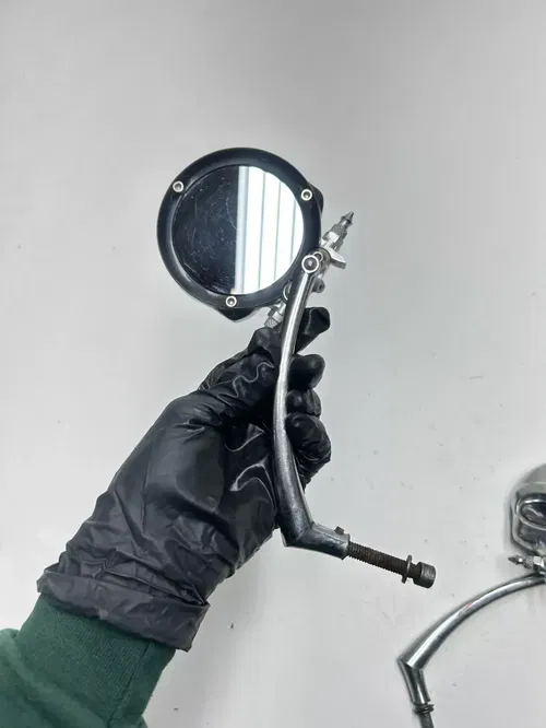 1977 Harley Iron Head Sportster XLH 1000 Skull Rear View Mirror Round Mirrors LR