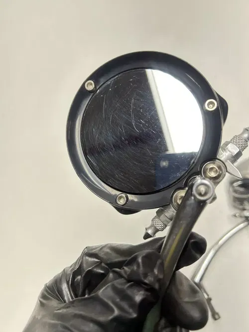 1977 Harley Iron Head Sportster XLH 1000 Skull Rear View Mirror Round Mirrors LR