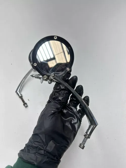 1977 Harley Iron Head Sportster XLH 1000 Skull Rear View Mirror Round Mirrors LR