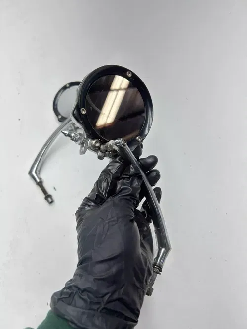 1977 Harley Iron Head Sportster XLH 1000 Skull Rear View Mirror Round Mirrors LR