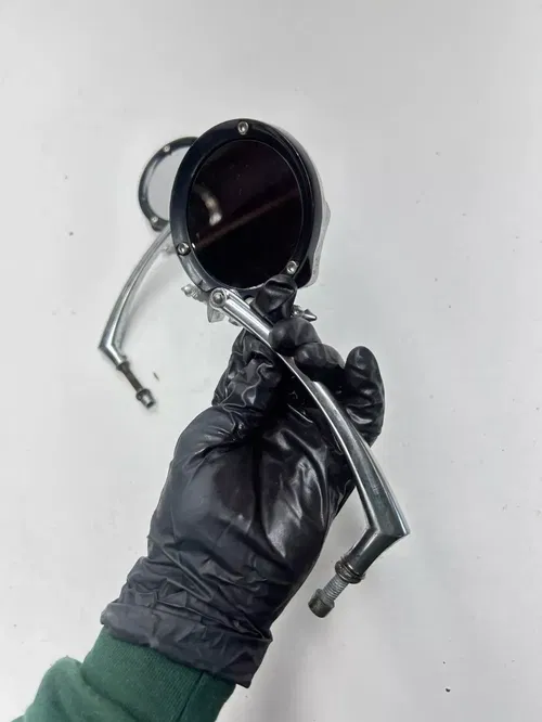 1977 Harley Iron Head Sportster XLH 1000 Skull Rear View Mirror Round Mirrors LR