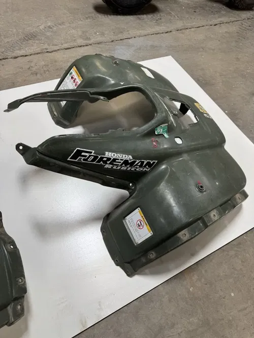 2002 02 Honda TRX500 FA2 4x4 Foreman Rubicon OEM Fender Plastic Body Green Cover