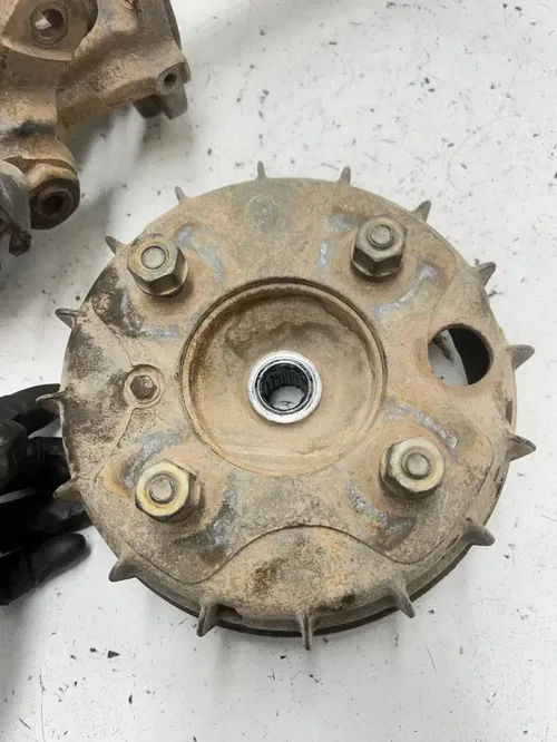 87 Honda Fourtrax Trx 350 TRX350 GOOD! Front Right Hub Brake Axle Drum Spindle