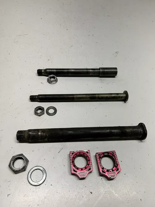 2007 07 Honda CRF450R crf 450 r OEM LOT Front Rear Back Axle Shaft Bolt Nut Bloc