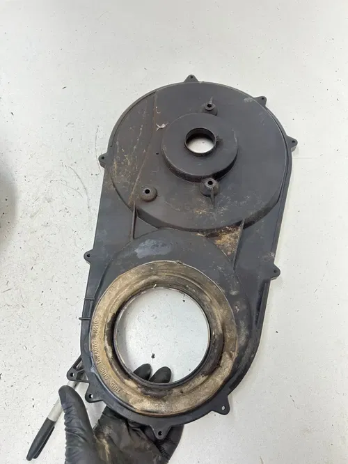 03 2003 Polaris Trailblazer 250 2x4 OEM Clutch Cover Guard Shield Housing Backin
