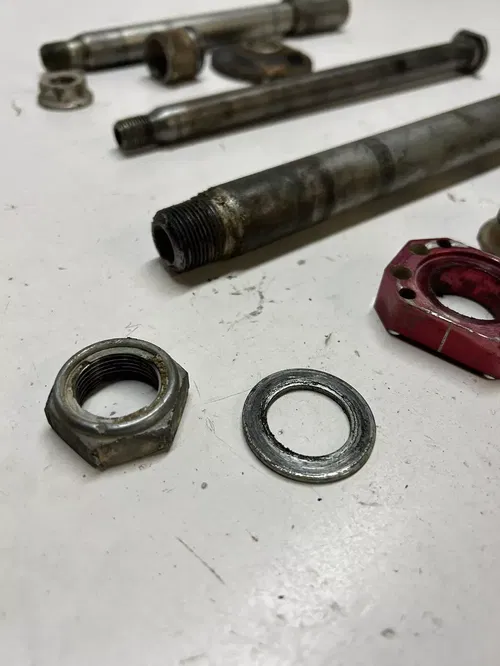 2004 04 HONDA CRF250R crf 250 r Front rear back axle shaft spacer block swing#2