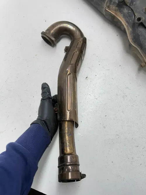 95 1995 Kawasaki KLX650 Klx 650 OEM Exhaust Pipe Muffler Silencer Baffle Header