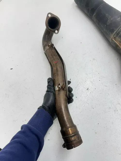 95 1995 Kawasaki KLX650 Klx 650 OEM Exhaust Pipe Muffler Silencer Baffle Header