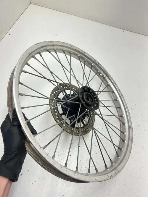84 1984 Honda Xr 500 R Xr500r OEM Front Wheel Rim Hub Sprocket Rotor Assembly